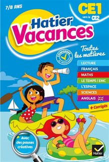 Couverture_Hatier vacances, CE1 vers le CE2, 7-8 ans