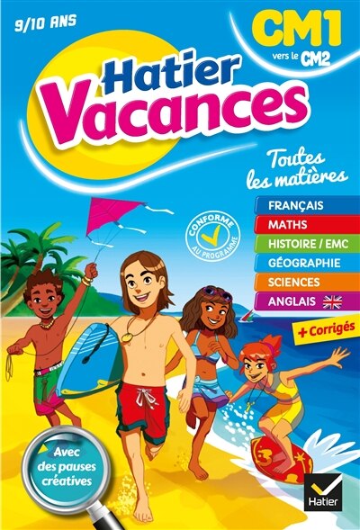 Couverture_Hatier vacances, CM1 vers le CM2, 9-10 ans