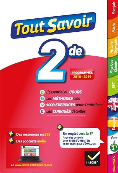 Couverture_Tout savoir 2de : nouveaux programmes 2017-2018