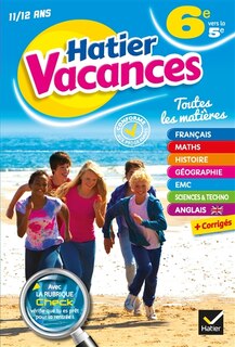 Couverture_Hatier vacances, 6e vers la 5e, 11-12 ans