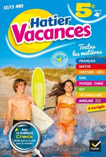 Couverture_Hatier vacances, 5e vers la 4e, 12-13 ans
