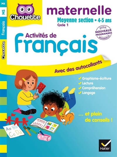 Couverture_Activit&eacute;s de fran&ccedil;ais, maternelle moyenne section, 4-5 ans