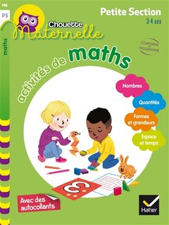 Couverture_Activités de maths, maternelle petite section, 3-4 ans