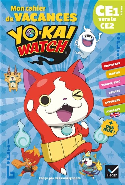 Couverture_Mon cahier de vacances Yo-kai watch CE1 vers le CE2, 7-8 ans