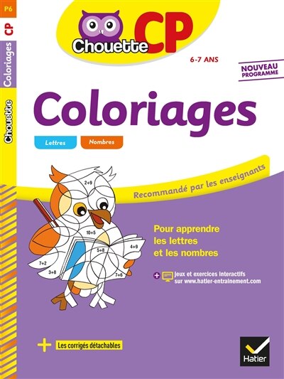 Front cover_Coloriages pour apprendre les lettres et les nombres, CP, 6-7 ans