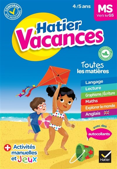 Couverture_Hatier vacances, MS vers la GS, 4-5 ans