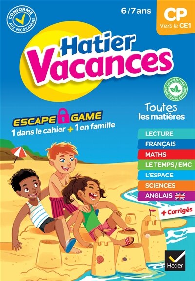 Couverture_Hatier vacances, CP vers le CE1, 6-7 ans