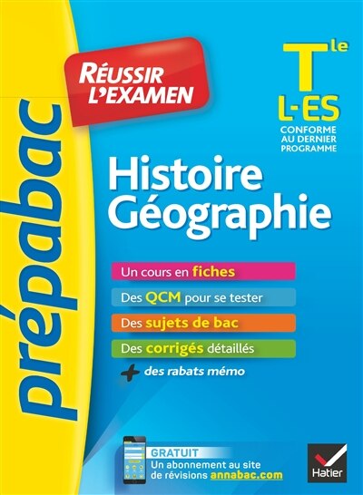 Couverture_Histoire g&eacute;ographie terminale L, ES