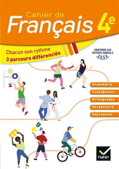 Couverture_Cahier de français 4e : chacun son rythme, 3 parcours différenciés