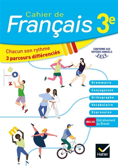 Couverture_Cahier de français 3e : chacun son rythme, 3 parcours différenciés