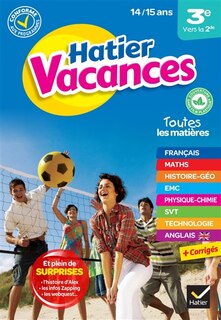 Couverture_Hatier vacances, 3e vers la 2de, 14-15 ans