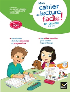 Front cover_Mon cahier de lecture facile ! CP, CE1, CE2, 6-9 ans : adapté aux enfants dys ou en difficultés d'apprentissage