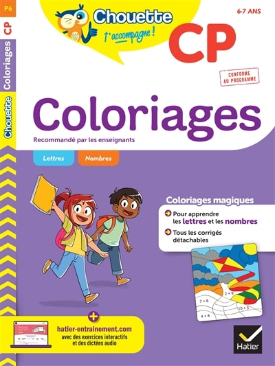 Couverture_Coloriages pour apprendre les lettres et les nombres, CP, 6-7 ans