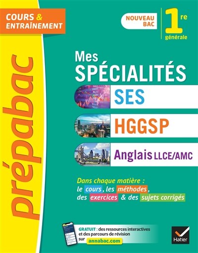 Front cover_Mes spécialités SES, HGGSP, anglais LLCE-AMC 1re générale