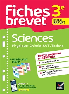 Couverture_Sciences, 3e : physique chimie, SVT, techno : nouveau brevet