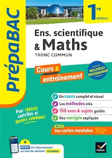 Couverture_Enseignement scientifique & maths 1re g&eacute;n&eacute;rale