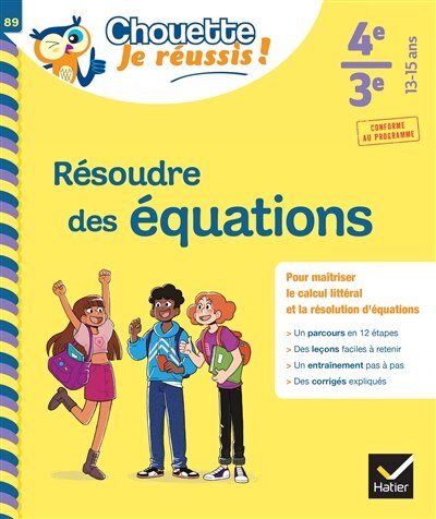 Couverture_Résoudre des équations 4e, 3e, 13-15 ans