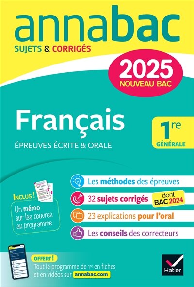 Couverture_Français 1re générale : épreuves écrite & orale : nouveau bac 2025