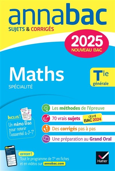 Front cover_Maths spécialité, terminale générale : nouveau bac 2025