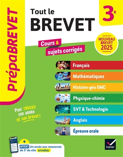 Front cover_Tout le brevet 3e : cours & sujets corrigés : nouveau brevet 2025