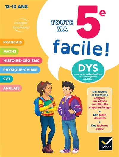 Couverture_Toute ma 5e facile ! 12-13 ans, dys