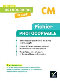 Front cover_Fichier photocopiable, pour une orthographe fluide CM