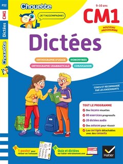 Front cover_Dictées CM1, 9-10 ans : leçons et exercices corrigés : cahier de soutien, nouveau programme