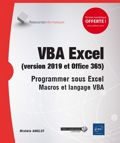 Couverture_VBA Excel (versions 2019 et Office 365)