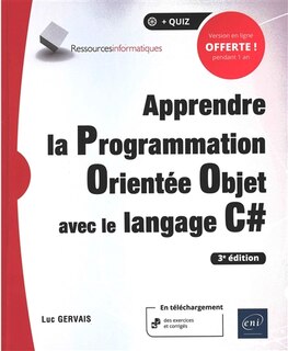 Couverture_Apprendre la programmation orient&eacute;e objet avec le langage C#