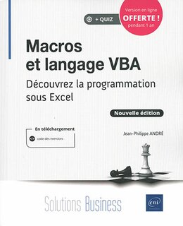 Front cover_Macros et langage VBA : découvrez la programmation sous Excel