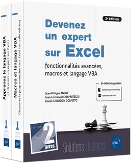 Front cover_Devenez un expert sur Excel : fonctionnalités avancées, macros et langage VBA : coffret 2 livres