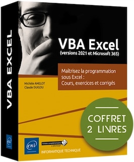 Front cover_VBA Excel (versions 2021 et Microsoft 365) : maîtrisez la programmation sous Excel : cours, exercices et corrigés : coffret de 2 livres