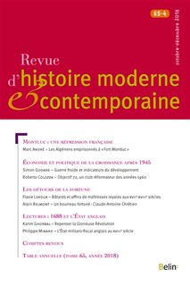 Couverture_Revue d'histoire moderne et contemporaine, n°65-4