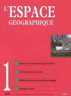 Couverture_Espace géographique, n°1 (2018)