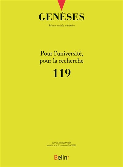 Front cover_Genèses, n°119. Pour l'Université, pour la recherche