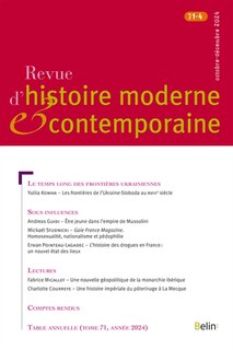 Couverture_Revue d'histoire moderne et contemporaine, n°71-4