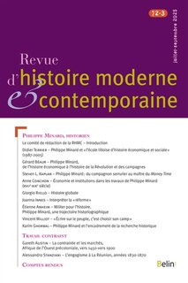 Couverture_Revue d'histoire moderne et contemporaine, n°72-3. Philippe Minard, historien