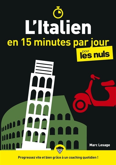Couverture_L' italien en 15 minutes par jour pour les nuls