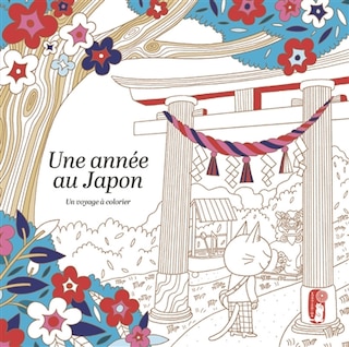 Couverture_Une année au Japon : un voyage à colorier
