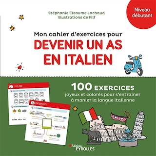 Front cover_Mon cahier d'exercices pour devenir un as en italien, niveau débutant