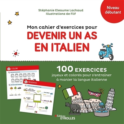 Front cover_Mon cahier d'exercices pour devenir un as en italien, niveau débutant