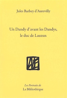 Front cover_Un dandy d'avant les dandys