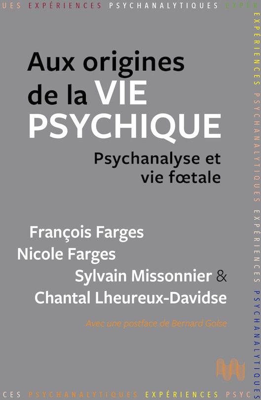 Front cover_Aux origines de la vie psychique