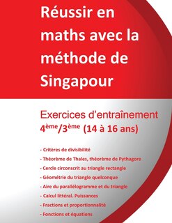 Couverture_Exercices d'entra&icirc;nement 4&egrave;me/3&egrave;me - R&eacute;ussir en maths avec la m&eacute;thode de Singapour