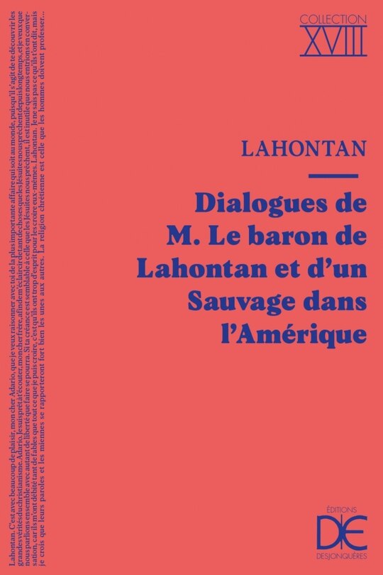 Couverture_Dialogues de M. le baron de Lahontan et d'un sauvage dans l'Amérique