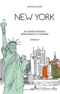 Couverture_New York 20 cartes postales détachables à colorier