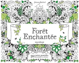 Forêt enchantée 20 cartes postale détachables à colorier