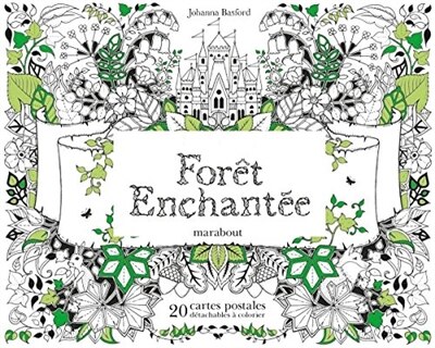 Forêt enchantée 20 cartes postale détachables à colorier
