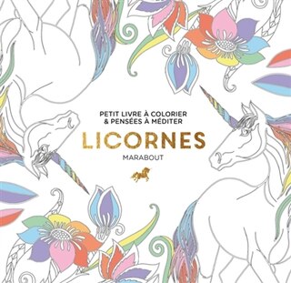 Front cover_Licornes : petit livre à colorier & pensées à méditer