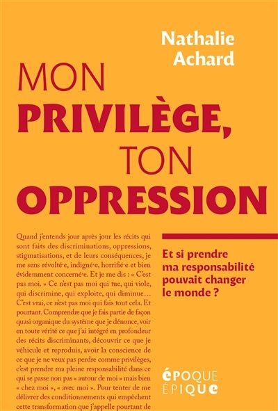 Couverture_Mon privilège, ton oppression